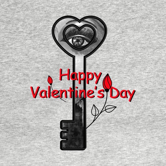 Happy Valentines Day Gift with the Key & Flowers by ESSED